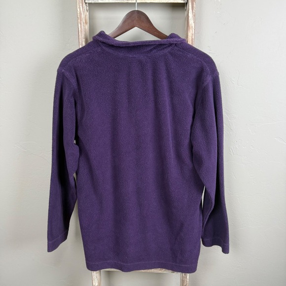 Vintage Northern Reflections Purple Fleece Nature Leaf Quarter Zip Sweater Med - Picture 4 of 5